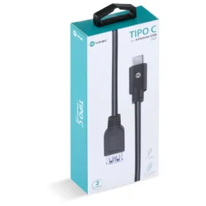 Cabo USB Tipo C para Extensor USB A Fêmea 3.2v GEN1 5Gbps 2 Metros C32UAF-2 31450 - Vinik