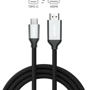Cabo Usb Tipo-C Para Hdmi Macho 2.0 Preto 2 Metros Nylon Puch2 - pcyes