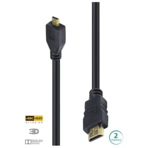 Cabo Vinik H20mc-2 HDMI 2.0 Para Micro HDMI 4k Ultra HD 3D Conexao Ethernet 2 Metros - VINIK