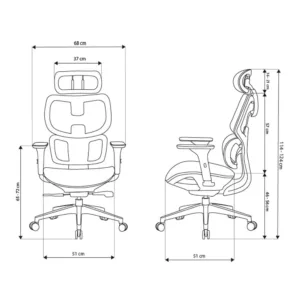 Cadeira Elements Ergonômica Siggy cor Cinza