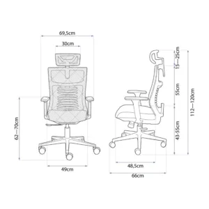 Cadeira Elements Ergonômica Vertta Preta/Cinza