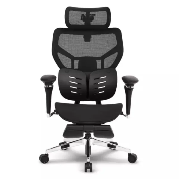 Cadeira DT3 Escritório Office Glacius Black FT com Apoio de Pé 14553-8