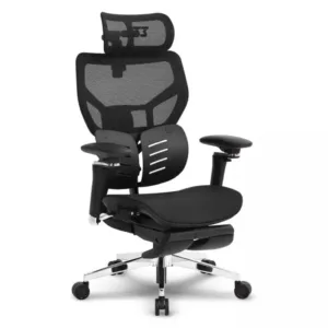 Cadeira DT3 Escritório Office Glacius Black FT com Apoio de Pé 14553-8
