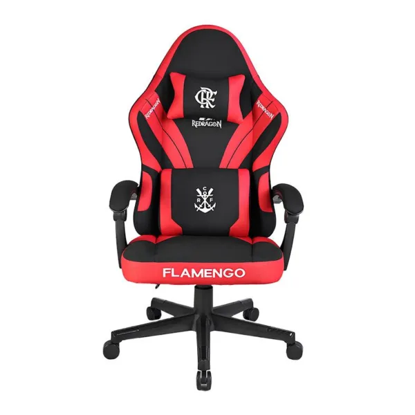 Cadeira Redragon Gamer Flamengo Nest Vermelho e Preto FL806