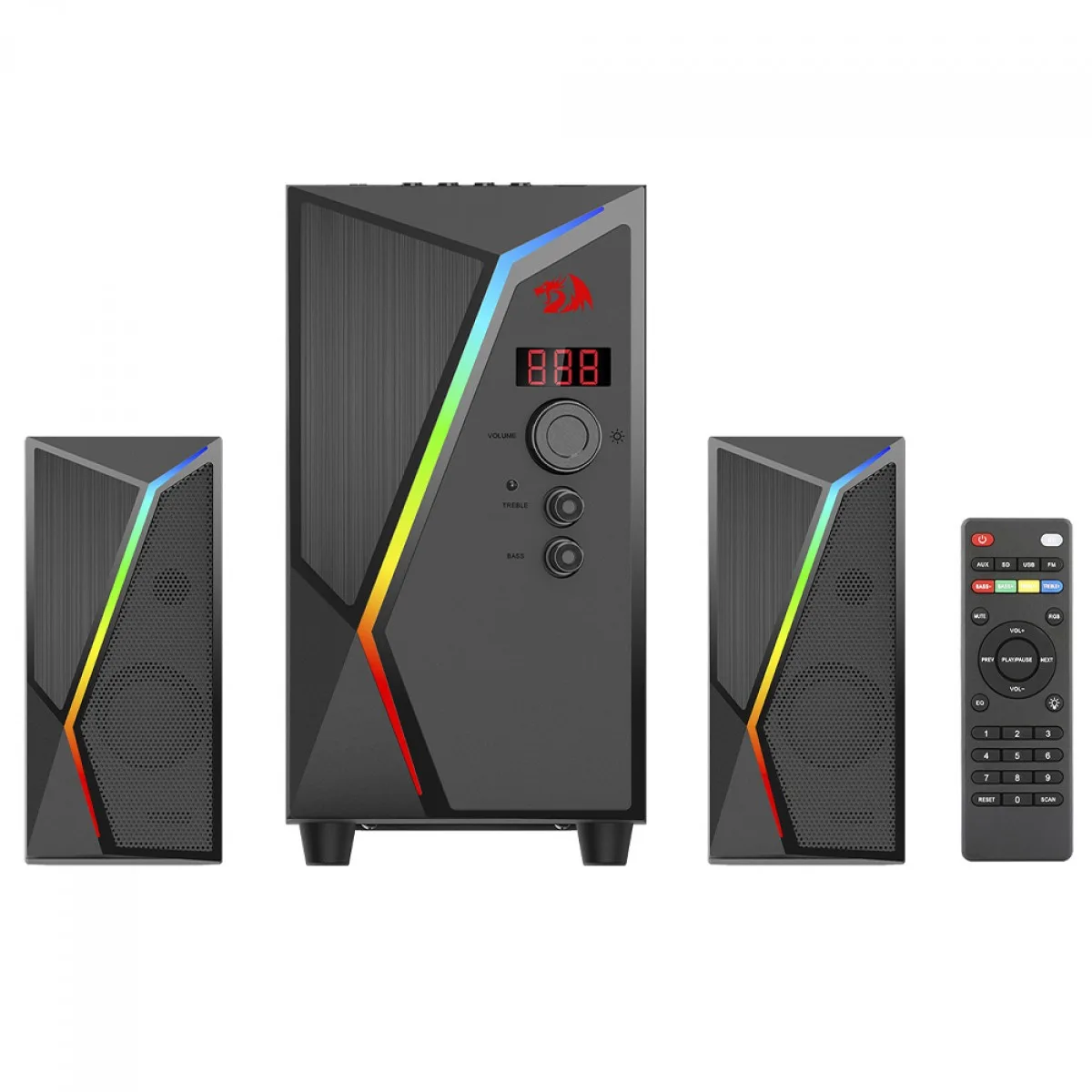 Caixa De Som Redragon Gamer Bluetooth Anvil Pro RGB 2.1 Preto Gs520-pro