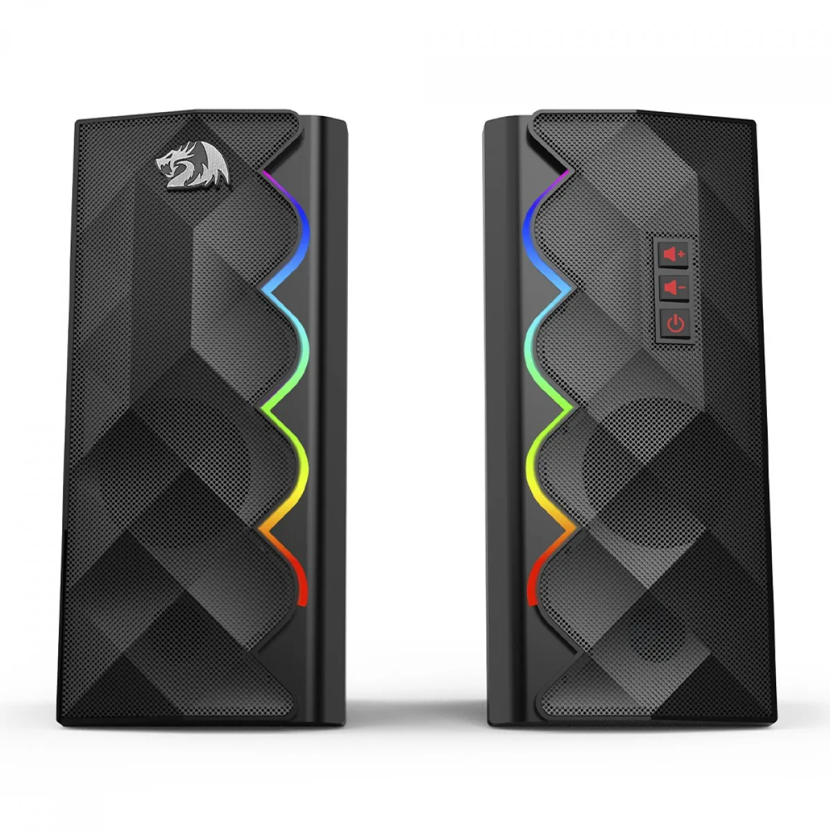 Caixa de Som Gamer Redragon Cipher RGB Stereo USB/AUX Preta GS522