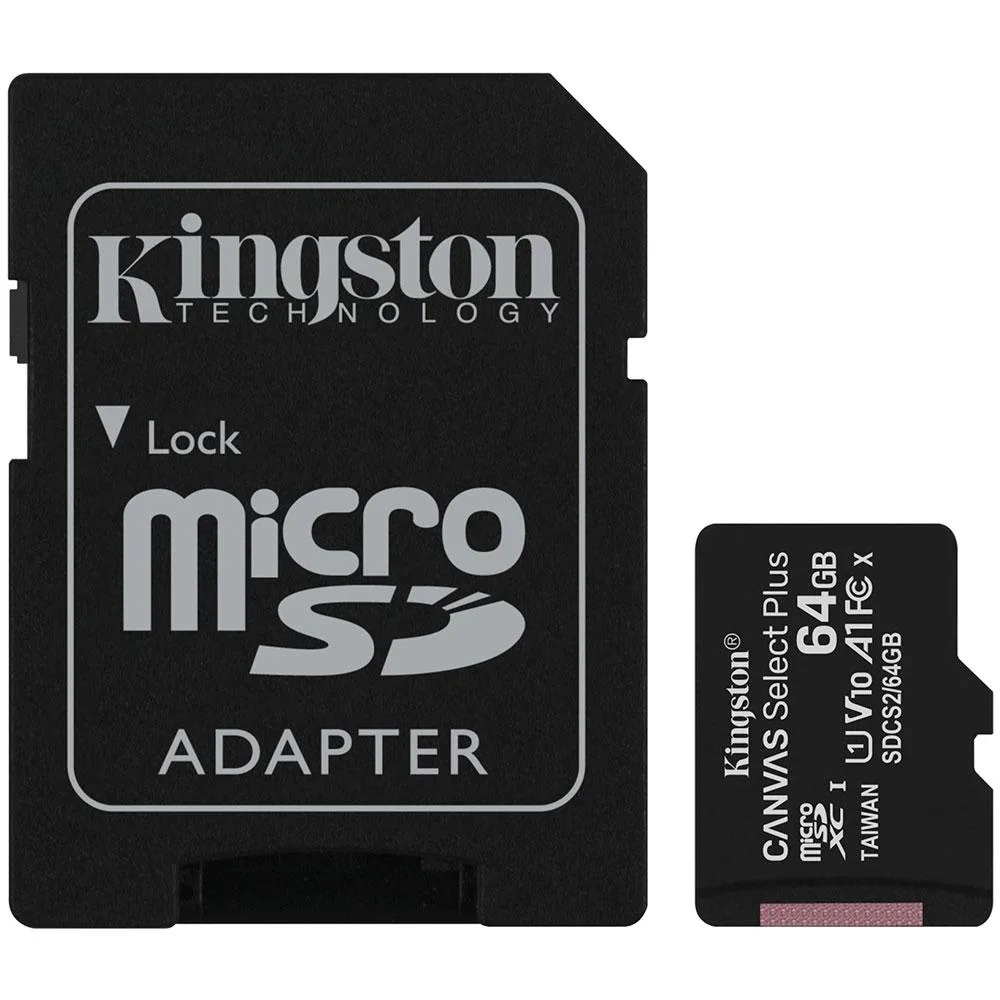 Cartão de Memória Canvas Select Plus MicroSD 64GB Classe 10 SDCS2/64GB - Kingston