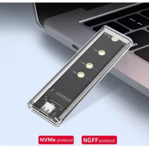 Case Adaptador F3 para SSD M.2 NGFF/NVMe USB 3.0 e USB-C Transparente CS-ADPT-NGFF/NVME