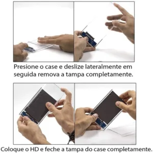 Case Externa F3 para HD SATA 2,5" USB 3.0 até 4TB Transparente CS-U3T