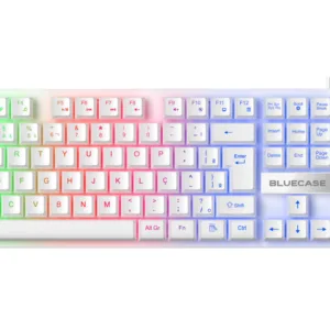 Combo Gamer Bluecase Play 4 em 1 Branco com Teclado, Mouse, Headset e Mousepad RGB Rainbow BGHPKM-01WBX