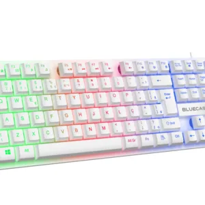 Combo Gamer Bluecase Play 4 em 1 Branco com Teclado, Mouse, Headset e Mousepad RGB Rainbow BGHPKM-01WBX