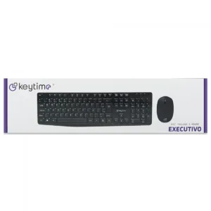 Combo Teclado e Mouse Executivo Wireless 2.4G Preto KYT0013 - Keytime