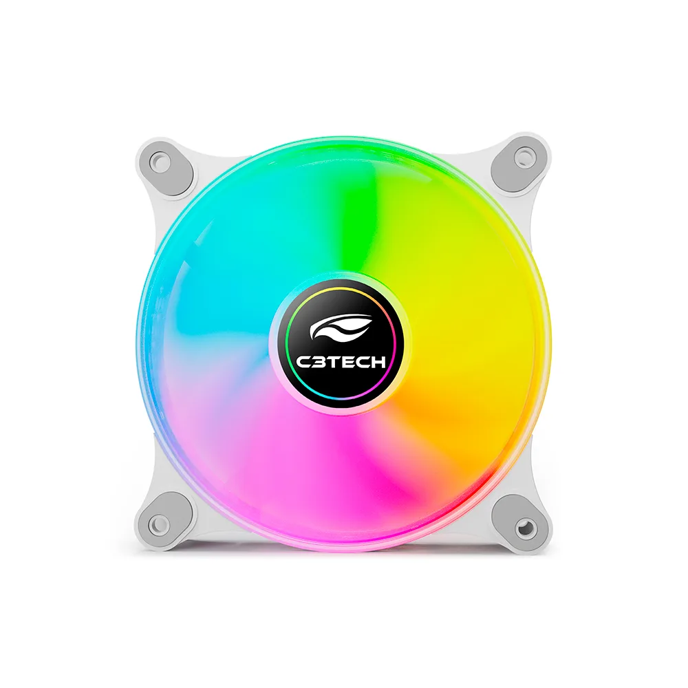 Cooler Fan C3Tech Gaming F9-L160WH RGB 120mm Branco