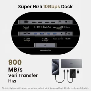 DOCK STATION DUAL 4K 10 GBPS USB-C MODELO CS700 - CUDY