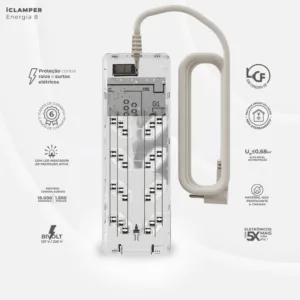 Filtro de Linha iClamper Energia 8 LCF com DPS 8 Tomadas Transparente 026776