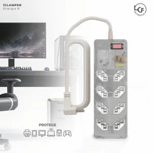 Filtro de Linha iClamper Energia 8 LCF com DPS 8 Tomadas Transparente 026776