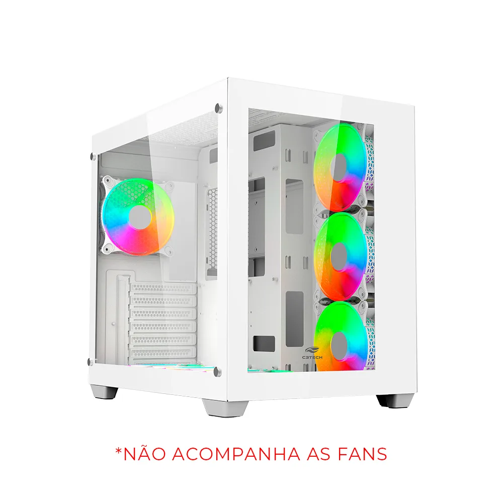 Gabinete C3Tech Aquarius MT-G910WH Sem Fonte Gaming