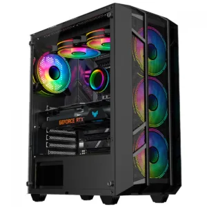Gabinete Gamer Kalkan Alfern Mid Tower Vidro Temperado Preto KLK00034