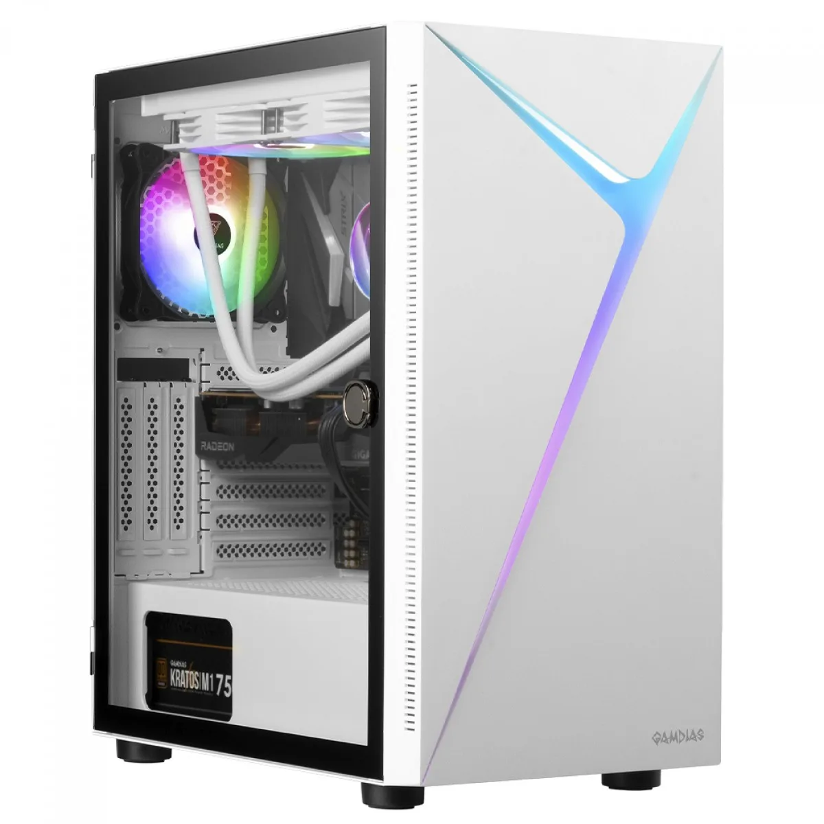 Gabinete Gamer Argus E4 Elite RGB Mid Tower Vidro Temperado White Sem fonte Com 1 Fan - Gamdias
