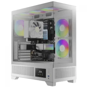 Gabinete Gamer Gamdias Atlas M1 WH  Mid Tower Vidro Temperado ATX BRANCO Sem Fonte Com 3 Fans ARGB