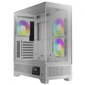 Gabinete Gamer Gamdias Atlas M1 WH  Mid Tower Vidro Temperado ATX BRANCO Sem Fonte Com 3 Fans ARGB