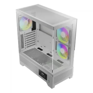 Gabinete Gamer Gamdias Atlas M1 WH  Mid Tower Vidro Temperado ATX BRANCO Sem Fonte Com 3 Fans ARGB