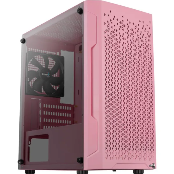Gabinete Gamer Aerocool ATX Trinity Mini V1 Lateral em Vidro Temperado Rosa