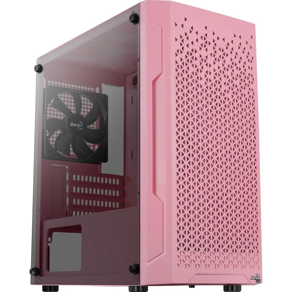 Gabinete Gamer Aerocool ATX Trinity Mini V1 Lateral em Vidro Temperado Rosa