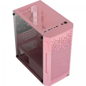 Gabinete Gamer Aerocool ATX Trinity Mini V1 Lateral em Vidro Temperado Rosa