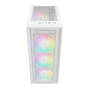 Gabinete Gamer Gamdias Aura GC2 Elite RGB Mid-Tower Lateral De Vidro Com 4 Fans Branco