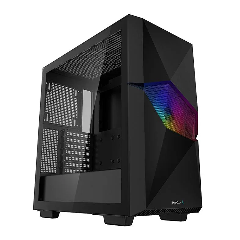 Gabinete DeepCool Gamer Cyclops Mid-Tower Lateral de Vidro Com 1 Fan Preto R-BKAAE1-C-1
