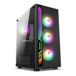 Gabinete Gamer Dex 4 Coolers Fans RGB Lateral Vidro Preto DEX - Liketec