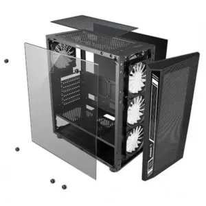 Gabinete Gamer Dex 4 Coolers Fans RGB Lateral Vidro Preto DEX - Liketec