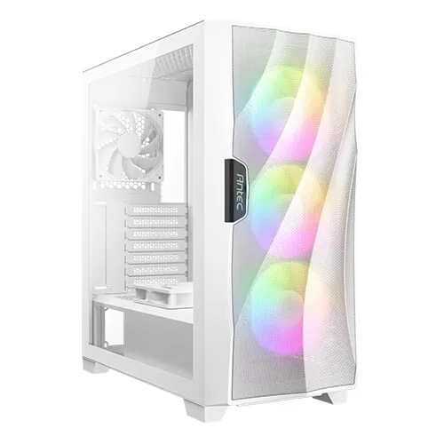 Gabinete Gamer Antec DF700 Flux White com Lateral em Vidro Temperado e 3 Fans ARGB Branco