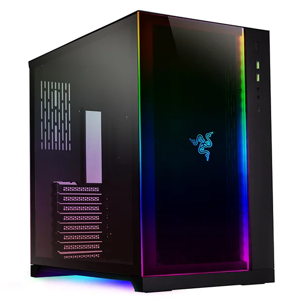 Gabinete Gamer Lian Li O11 Dynamic Razer Edition com LED Lateral e Frontal em Vidro PC-O11