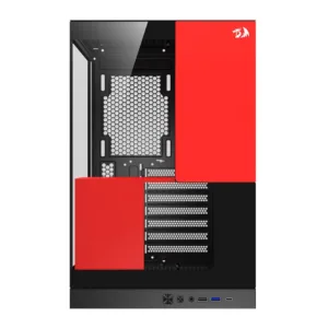 Gabinete Gamer Eternal Mid-Tower Lateral de Vidro Preto e Vermelho CA-612BR - Redragon