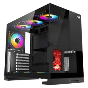 Gabinete Gamer Redragon Eternal Pro Preto Mid Tower ATX Lateral/Frente em Vidro Temperado Tela LCD de 4.3 CA-613B