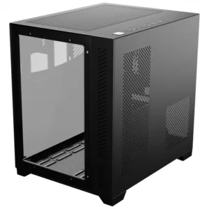 Gabinete Gamer PCYES Forcefield Black Vulcan com Frontal e Lateral em Vidro GFFBVP