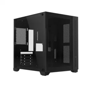 Gabinete Gamer PCYES Forcefield Black Vulcan com Frontal e Lateral em Vidro GFFBVP
