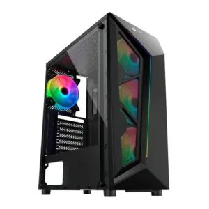 Gabinete Gamer Hayom GB1713 RGB com Lateral em Vidro e 4 Fans Preto