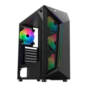 Gabinete Gamer Hayom GB1713 RGB com Lateral em Vidro e 4 Fans Preto