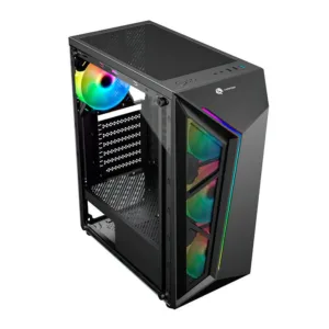 Gabinete Gamer Hayom GB1713 RGB com Lateral em Vidro e 4 Fans Preto