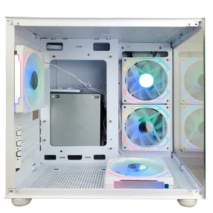 Gabinete Gamer Hayom GB1797 Branco com 4 Fans RGB e Vidro Temperado