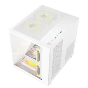 Gabinete Gamer Hayom GB1797 Branco com 4 Fans RGB e Vidro Temperado
