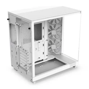Gabinete Gamer NZXT H6 Flow Mid Tower com Lateral em Vidro e 3 Fans Branco CC-H61FW-01
