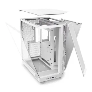 Gabinete Gamer NZXT H6 Flow Mid Tower com Lateral em Vidro e 3 Fans Branco CC-H61FW-01