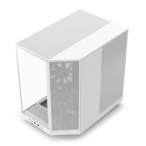 Gabinete Gamer NZXT H6 Flow Mid Tower com Lateral em Vidro e 3 Fans Branco CC-H61FW-01