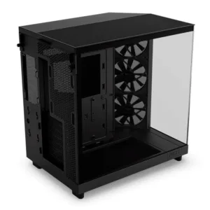 Gabinete Gamer NZXT H6 Flow Mid Tower com Lateral em Vidro e 3 Fans Preto CC-H61FB-01