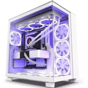 Gabinete Gamer NZXT H9 Elite RGB Mid Tower com Lateral em Vidro e 4 Fans Branco CM-H91EW-01