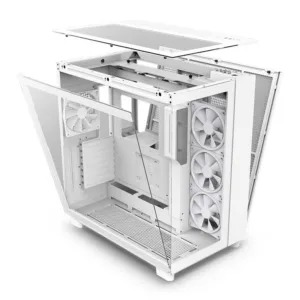 Gabinete Gamer NZXT H9 Elite RGB Mid Tower com Lateral em Vidro e 4 Fans Branco CM-H91EW-01